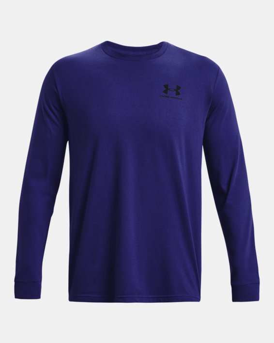 Tee-shirt à manches longues UA Sportstyle Left Chest pour homme, Blue, pdpMainDesktop image number 4